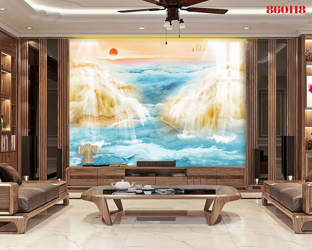 Trang trí phòng khách bằng tấm ốp PVC